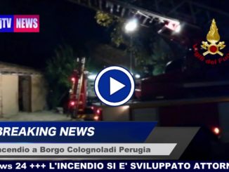Incendio a Borgo Colognola Perugia video dei vigili del fuoco crollano tetto e solaio