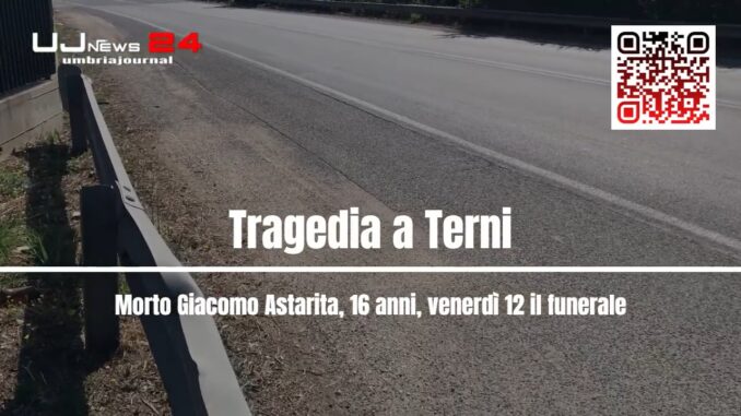 Tragedia a Terni: morto Giacomo Astarita, 16 anni, venerdì 12 il funerale